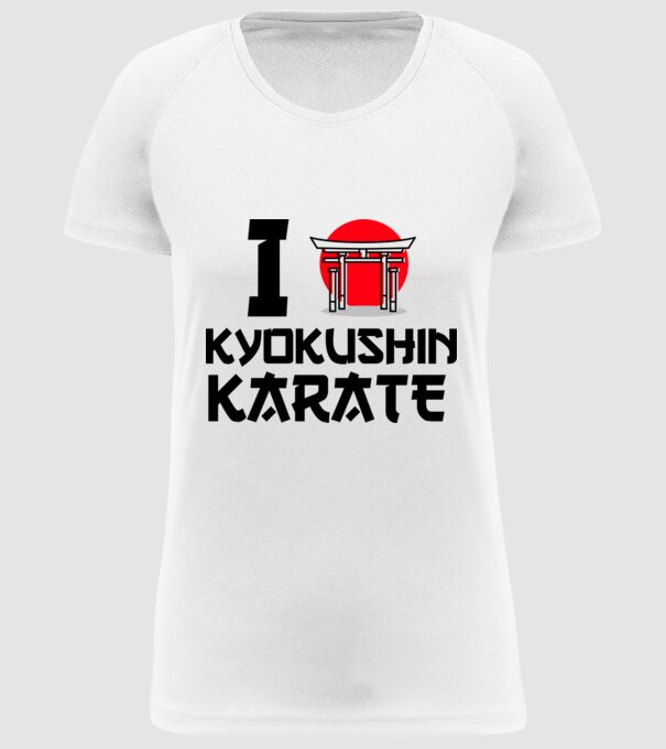 I love Kyokushin Karate model alb pe tricou