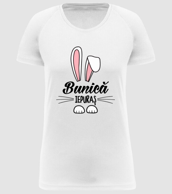 iepuraș bunică model alb pe tricou