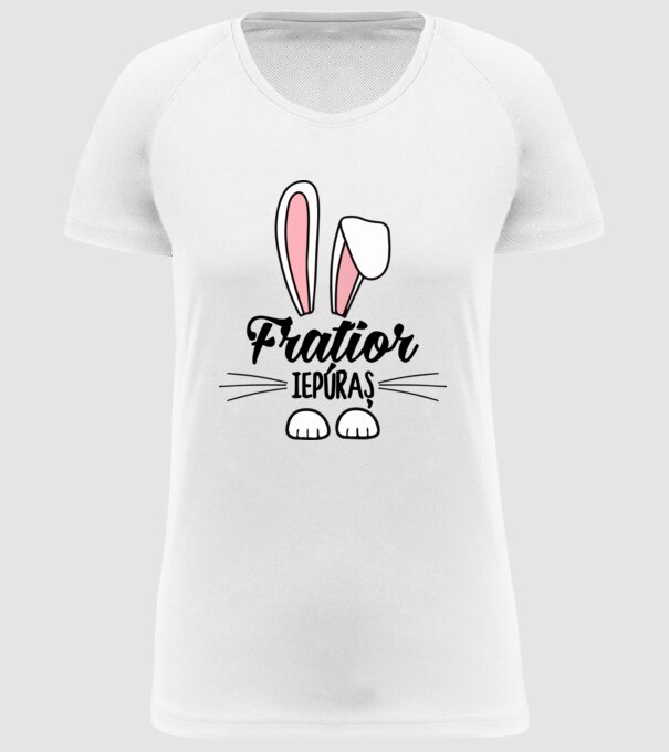 iepuraș frățior model alb pe tricou