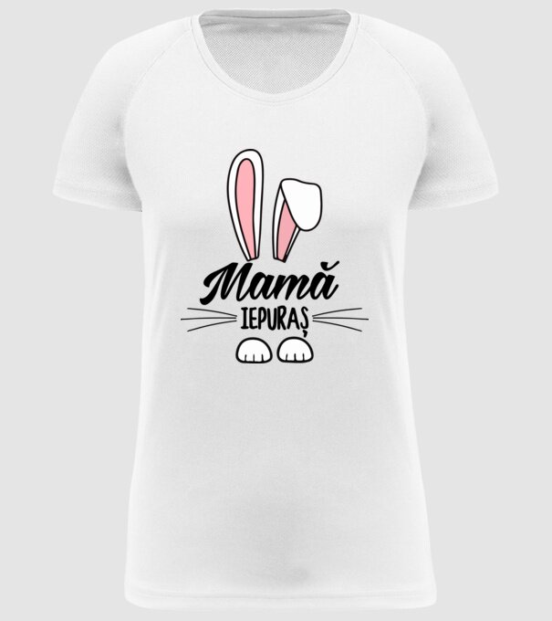 iepuraș mamă model alb pe tricou