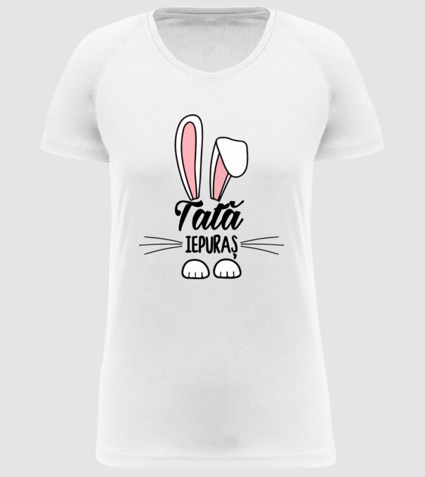iepuraș tată model alb pe tricou