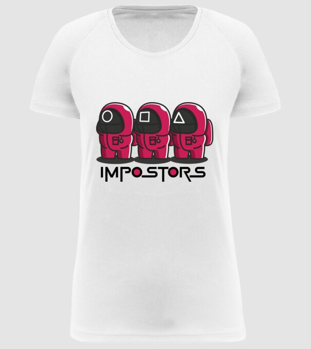 impostors squid game model alb pe tricou