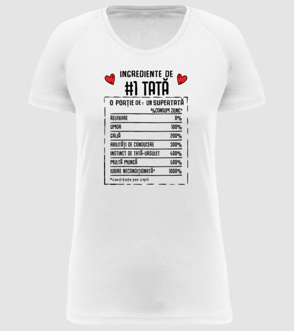 Ingrediente Tată model alb pe tricou