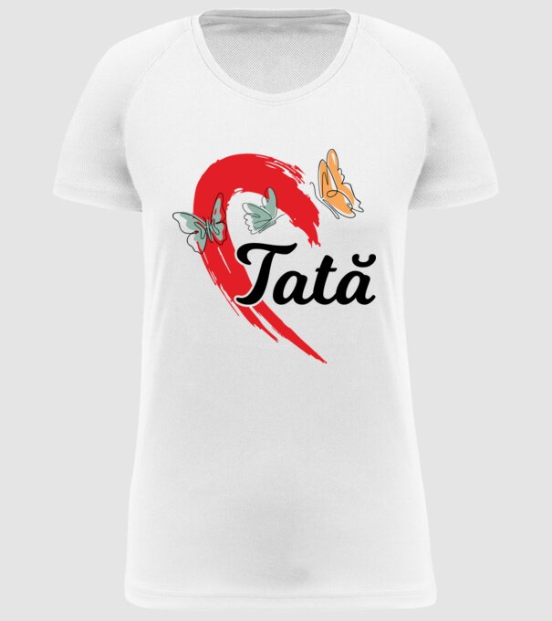 Tată model alb pe tricou