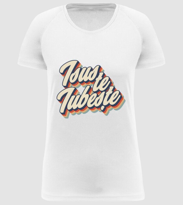 Isus te iubește model alb pe tricou