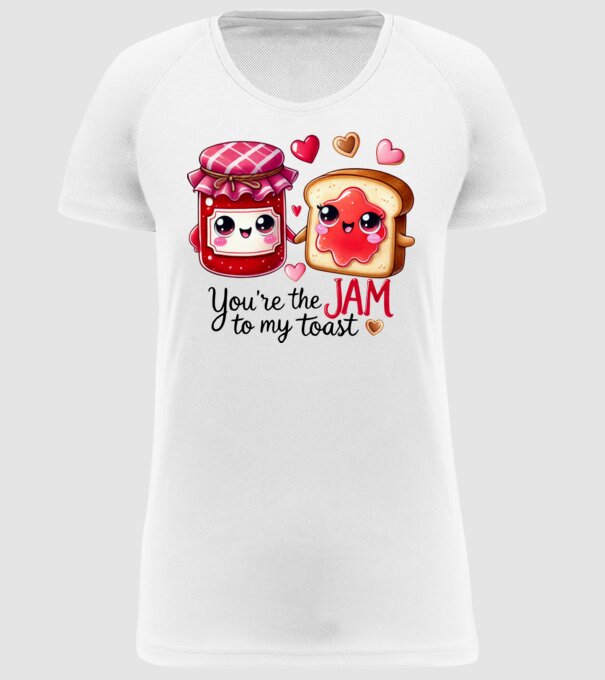 Jam to my Toast model alb pe tricou