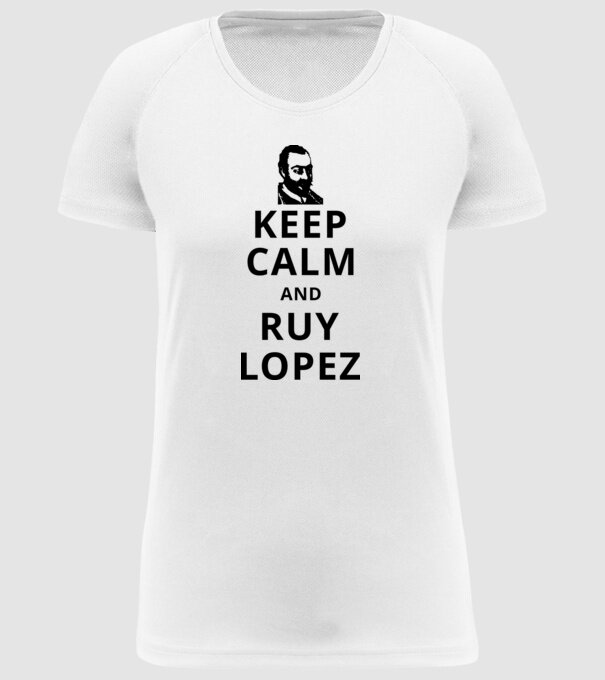 Keep Calm and Ruy Lopez v3 model alb pe tricou