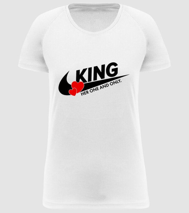 King model alb pe tricou