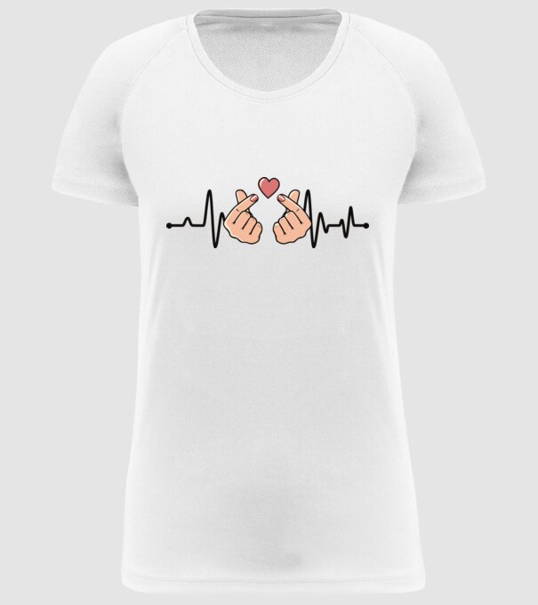Kpop heartbeaT model alb pe tricou
