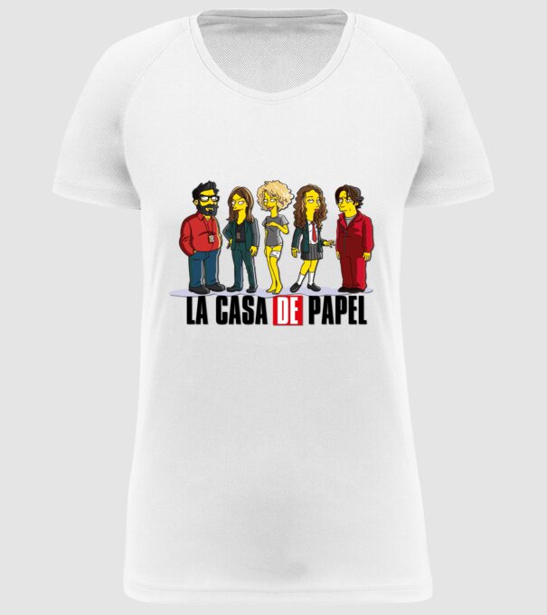 la casa de papel simpson model alb pe tricou