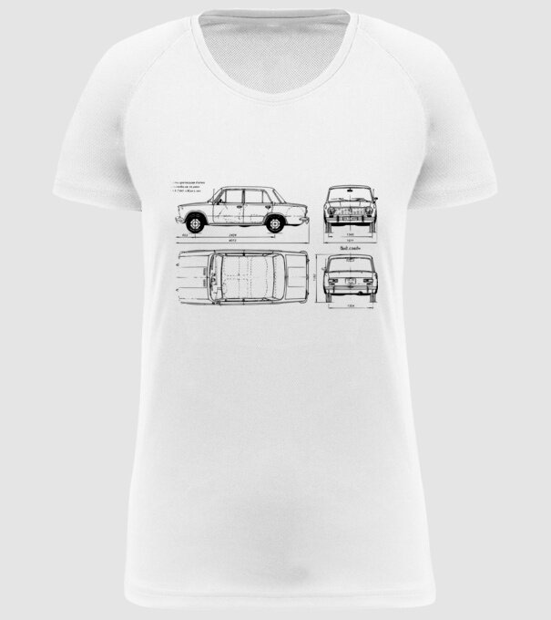 Lada model alb pe tricou
