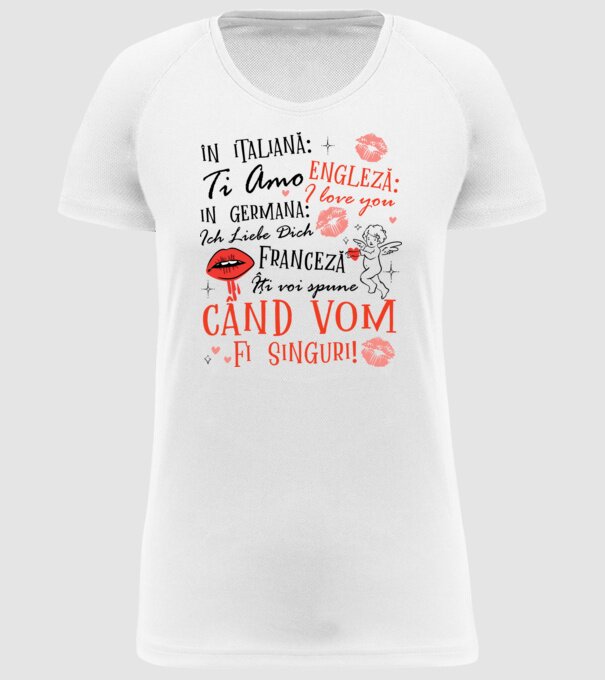 Lecție de limbă model alb pe tricou
