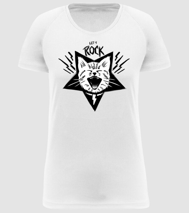 Let's Rock model alb pe tricou