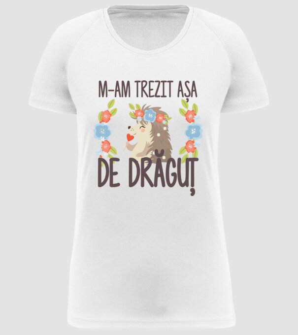M-am trezit așa de drăguț model alb pe tricou