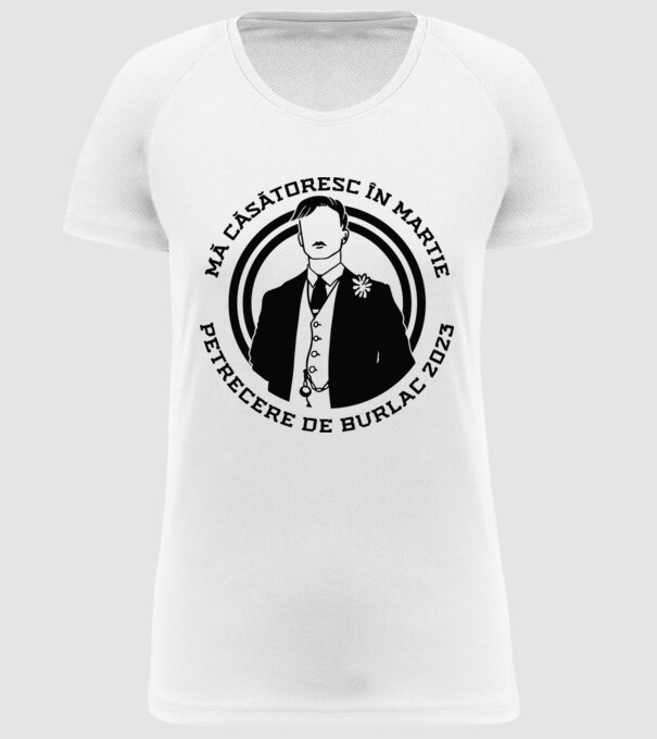 mă căsătoresc în martie - petrecere de burlac model alb pe tricou