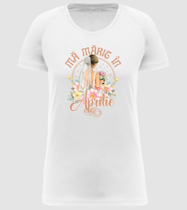 mă mărit - în aprilie model alb pe tricou