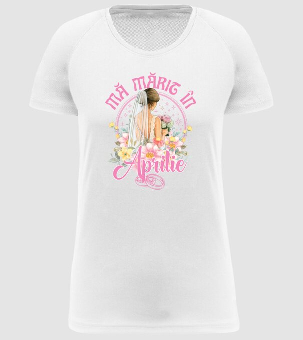 mă mărit - în aprilie model alb pe tricou