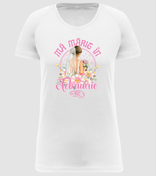 mă mărit - în februarie model alb pe tricou