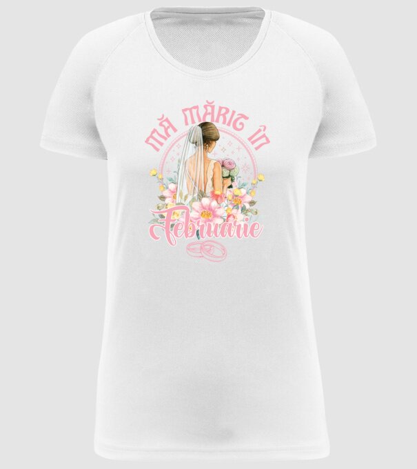 mă mărit - în februarie model alb pe tricou