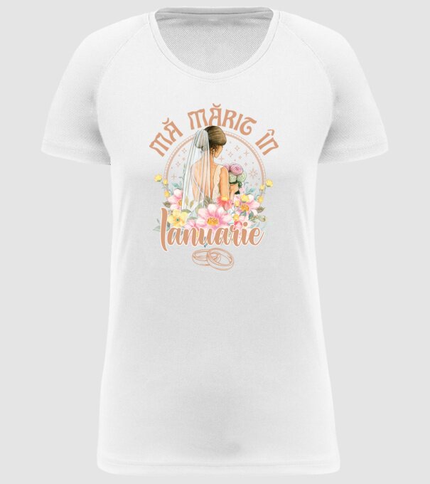 mă mărit - în ianuarie model alb pe tricou
