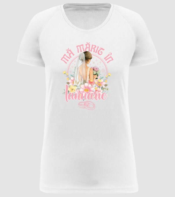 mă mărit - în ianuarie model alb pe tricou