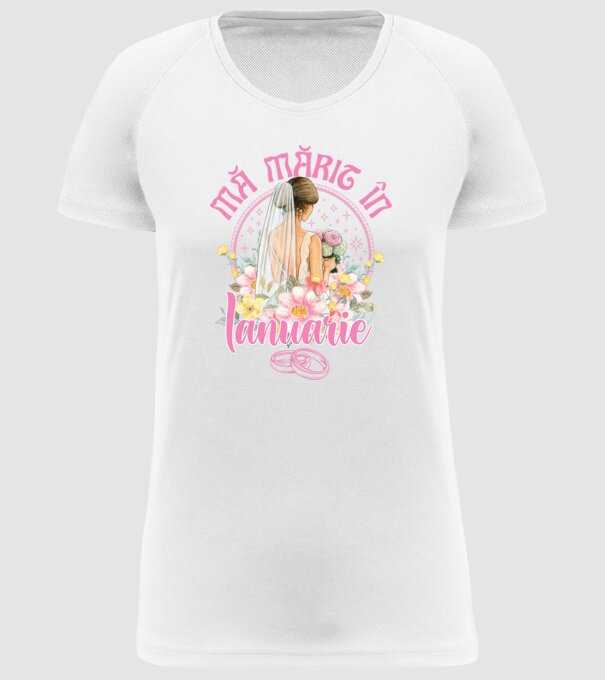 mă mărit - în ianuarie model alb pe tricou