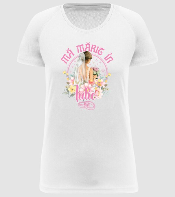mă mărit - în iulie model alb pe tricou
