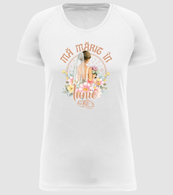 mă mărit - în iunie model alb pe tricou