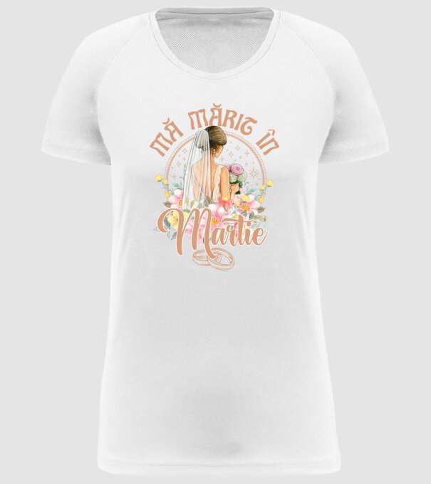 mă mărit - în martie model alb pe tricou