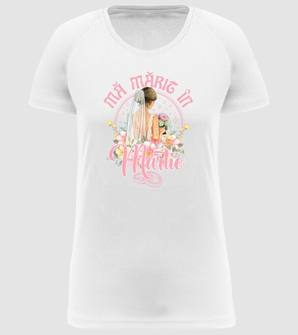 mă mărit - în martie model alb pe tricou