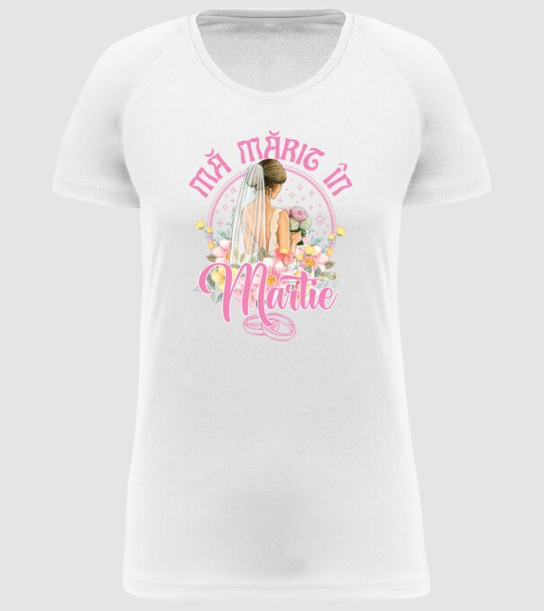 mă mărit - în martie model alb pe tricou