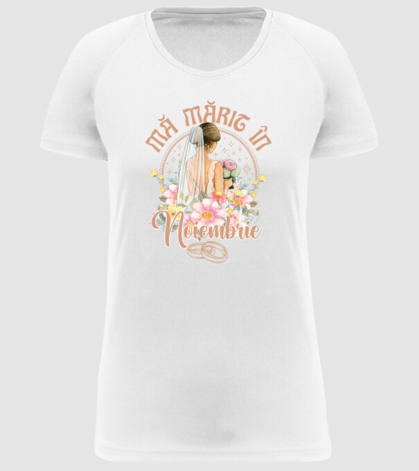 mă mărit - în noiembrie model alb pe tricou