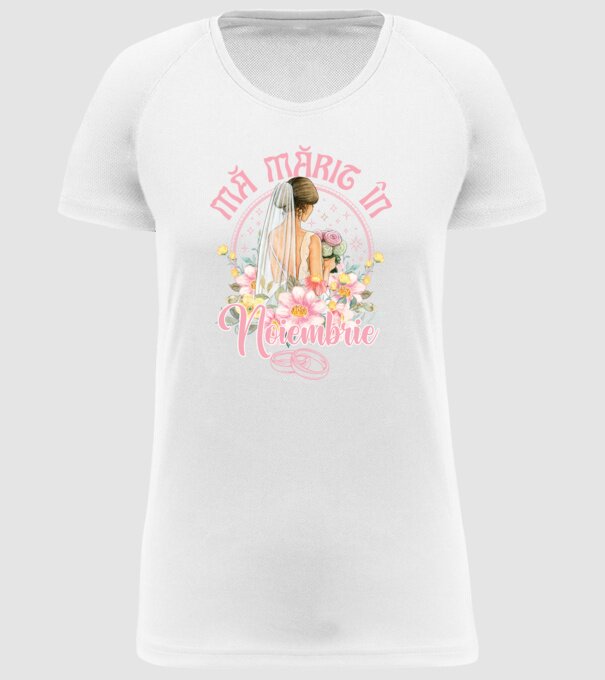 mă mărit - în noiembrie model alb pe tricou