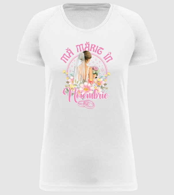 mă mărit - în noiembrie model alb pe tricou