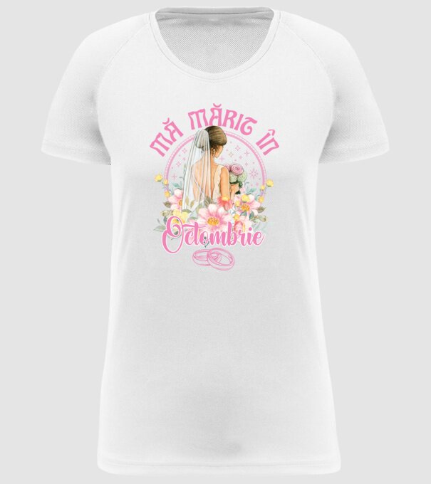 mă mărit - în octombrie model alb pe tricou
