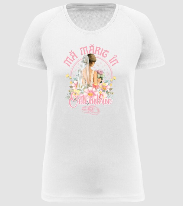 mă mărit - în octombrie model alb pe tricou