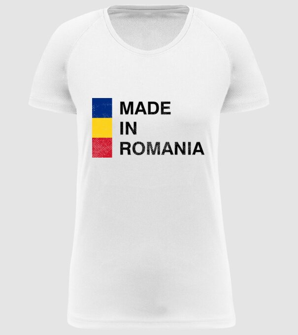 made in romania model alb pe tricou