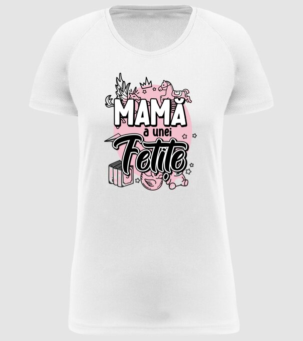 Mamă a unei fetițe model alb pe tricou