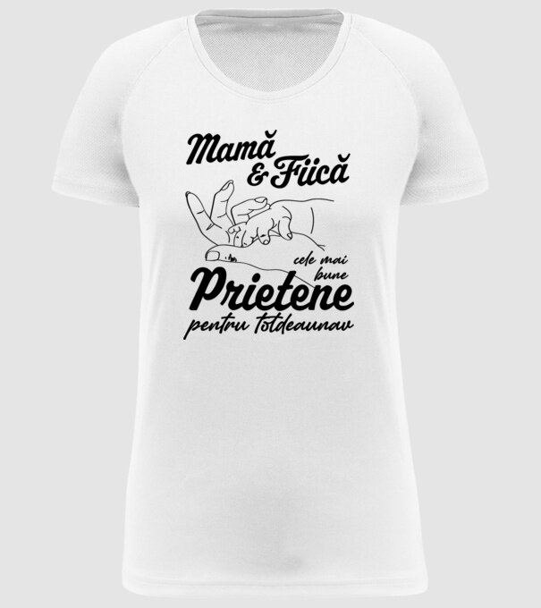 Mamă & fiică - cele mai bune prietene pentru totdeauna model alb pe tricou