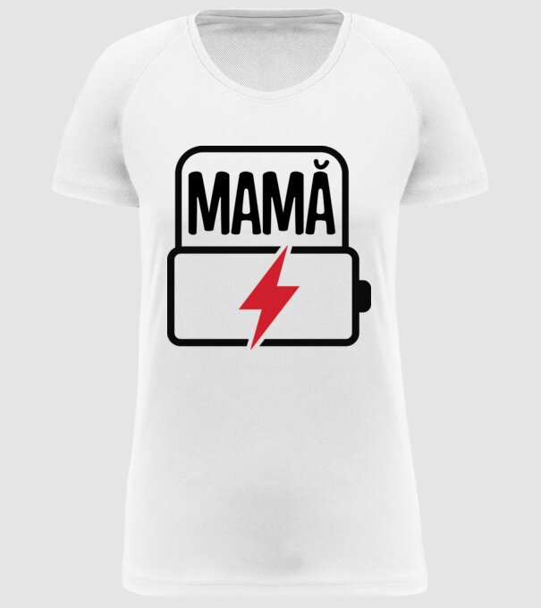 Mamă la încărcat model alb pe tricou