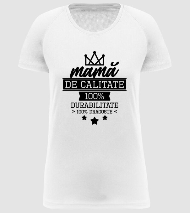 mamă de calitate, 100% durabilitate 100% dragoste model alb pe tricou