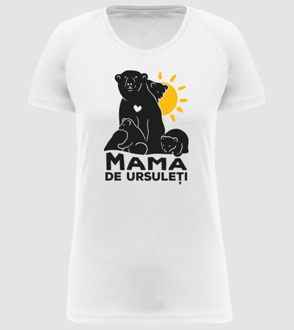 Mamă de ursuleți model alb pe tricou