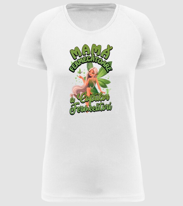 Mamă fermecătoare a copiilor fermecătorit model alb pe tricou