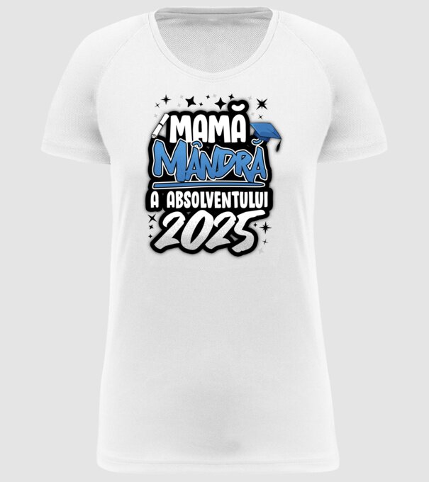 Mamă Mândră a absolventului model alb pe tricou