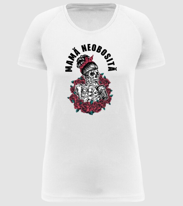 Mamă neobosită model alb pe tricou