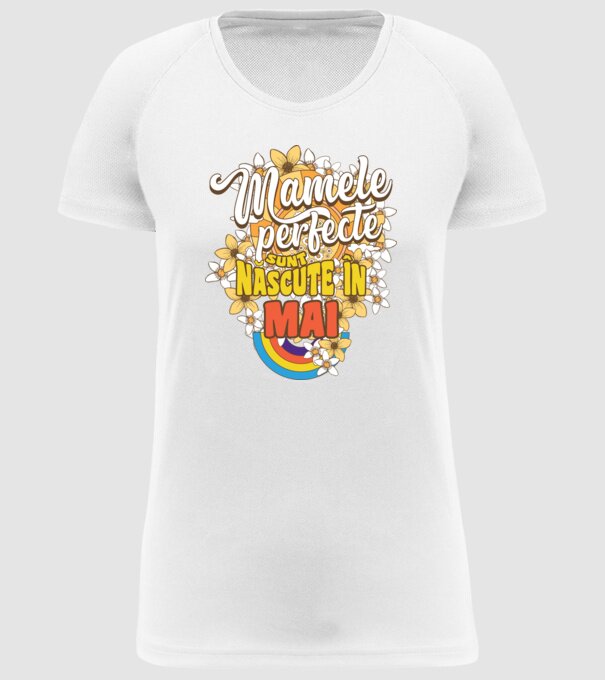 Mamele perfecte sunt născute în mai. model alb pe tricou