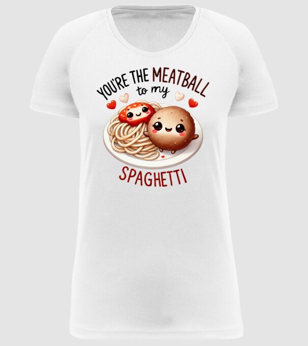 Meatball to my Spaghetti model alb pe tricou