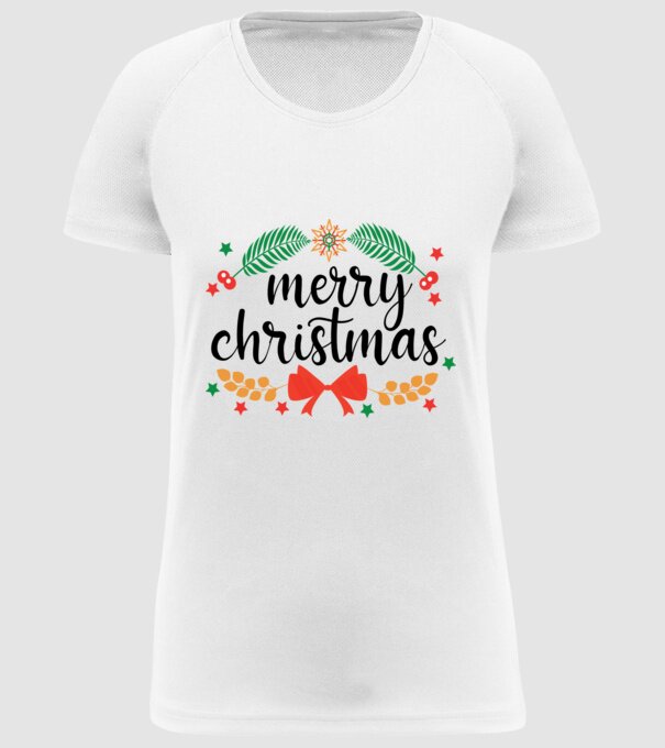 Merry christmas model alb pe tricou