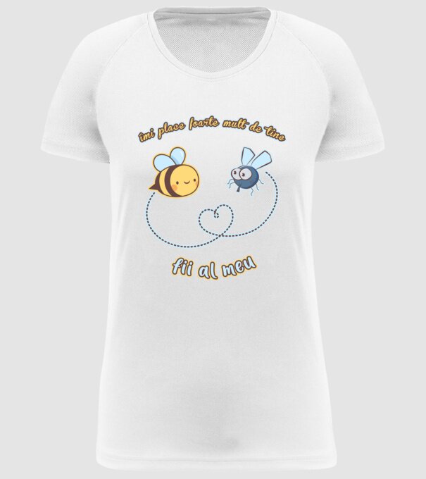 îmi place foarte mult de tine - fii al meu model alb pe tricou