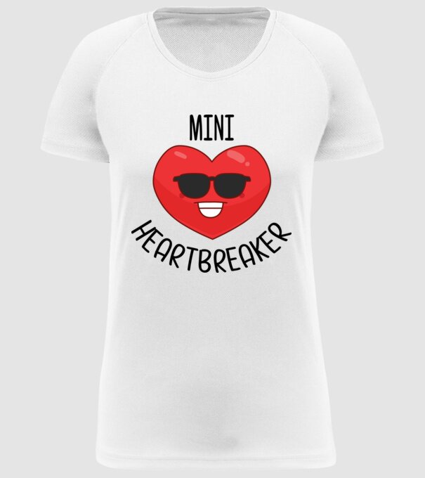 mini heartbreaker model alb pe tricou